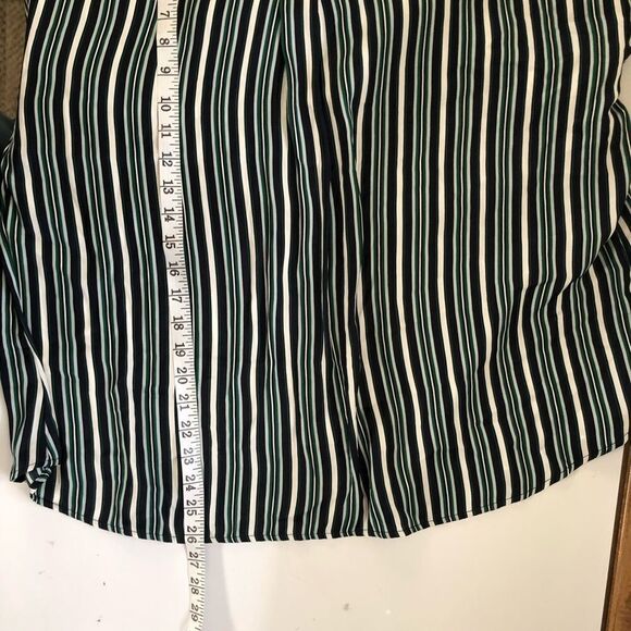 Free People Mad About You Striped Button-Up Long Sleeve Shirt Navy Large NWT - Picture 10 of 12